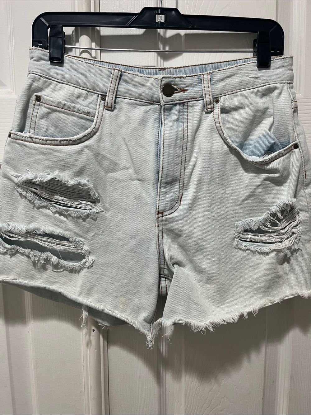 Billabong Light Wash Distressed Denim Cutoff Shorts